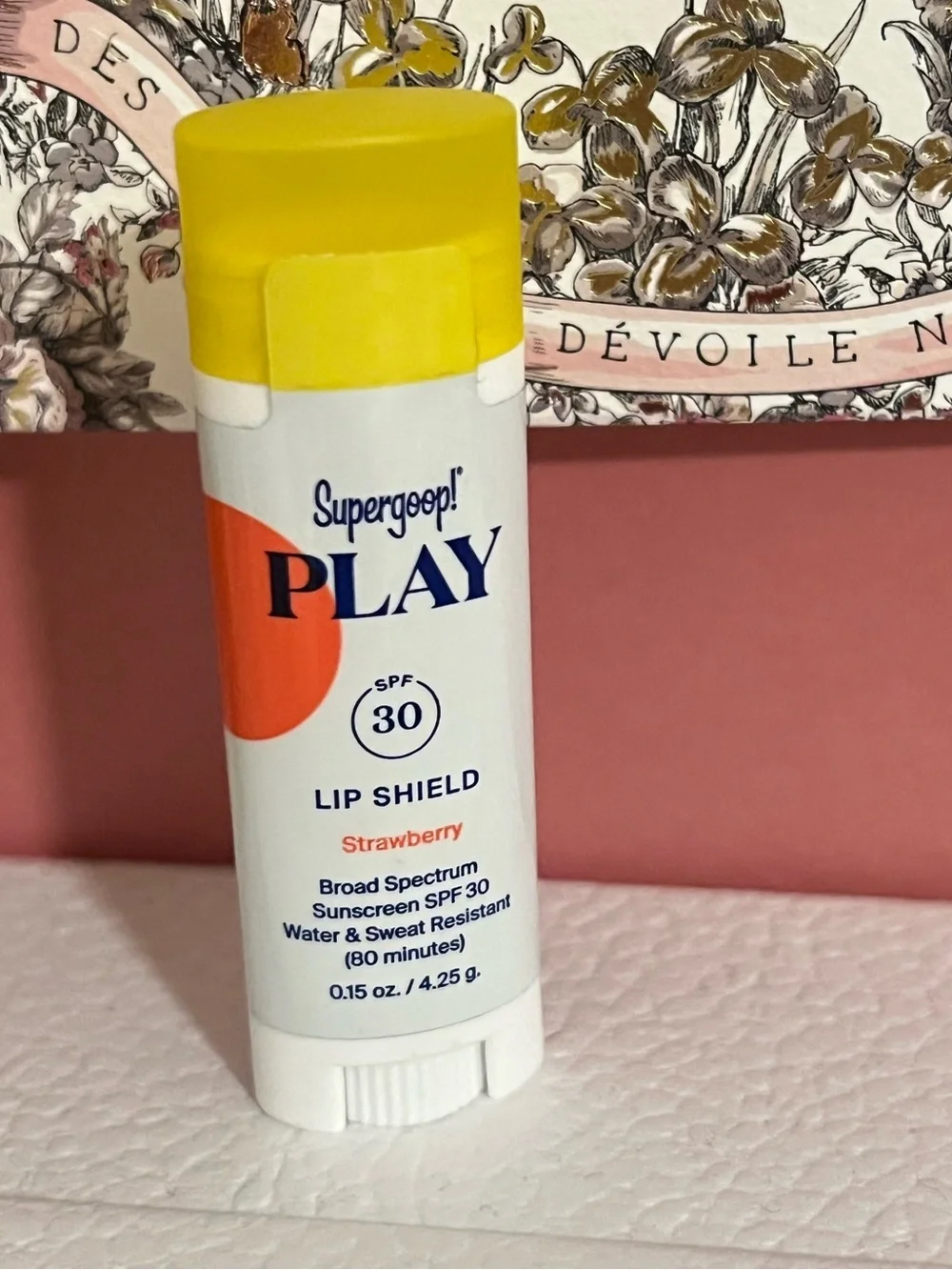 Supergoop! PLAY Lip Shield SPF 30 Strawberry Viral Lip Balm Sunscreen 0.15 oz